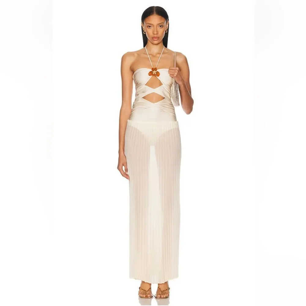 Shani Shemer Thora Maxi Skirt Cream Size Large - Picture 11 of 11